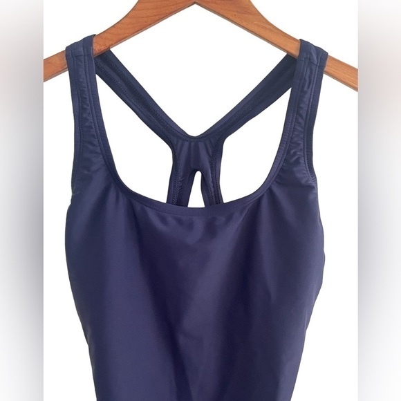 Speedo One Piece Swimsuit Size 8. Navy Blue - Picture 8 of 10